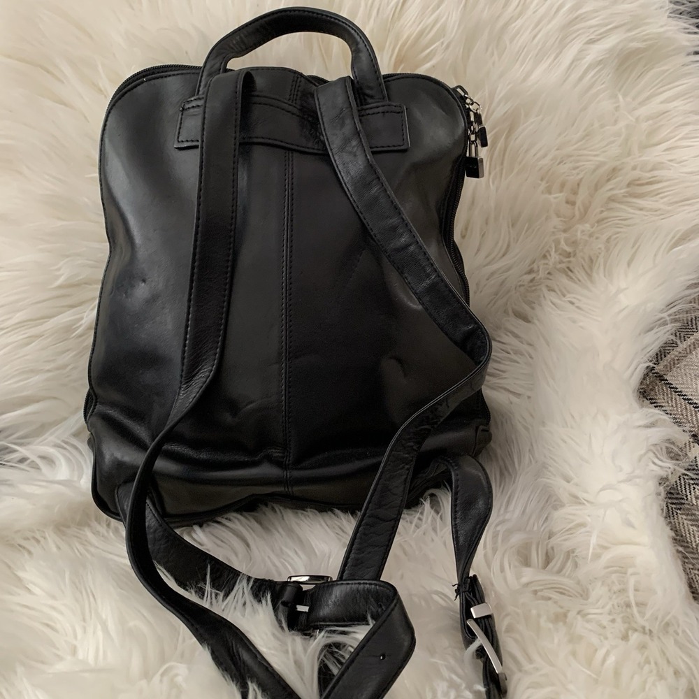 Perlina NY Black Leather Backpack - Picture 6 of 11